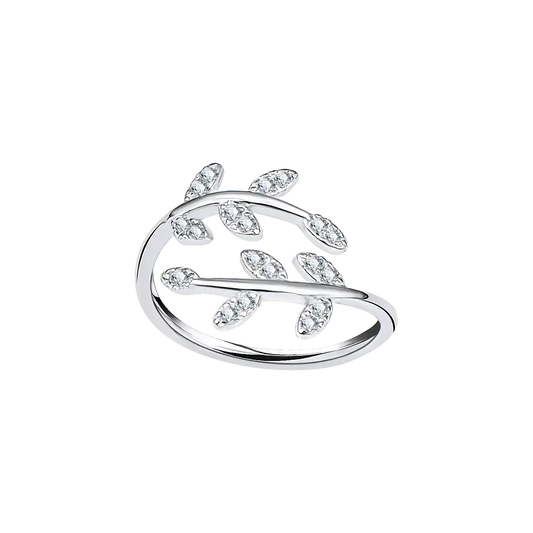 Dual Leaf Diamond Ring