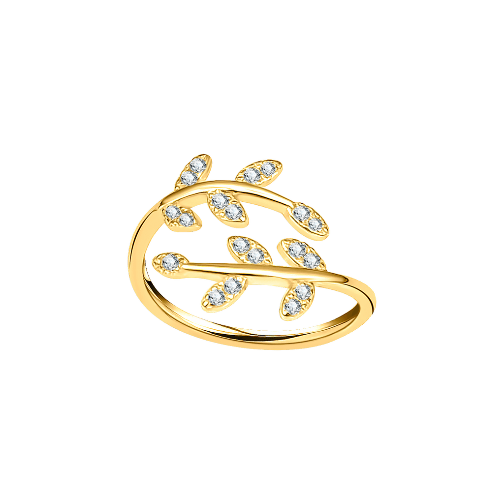 Dual Leaf Diamond Ring