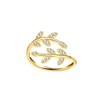 Dual Leaf Diamond Ring
