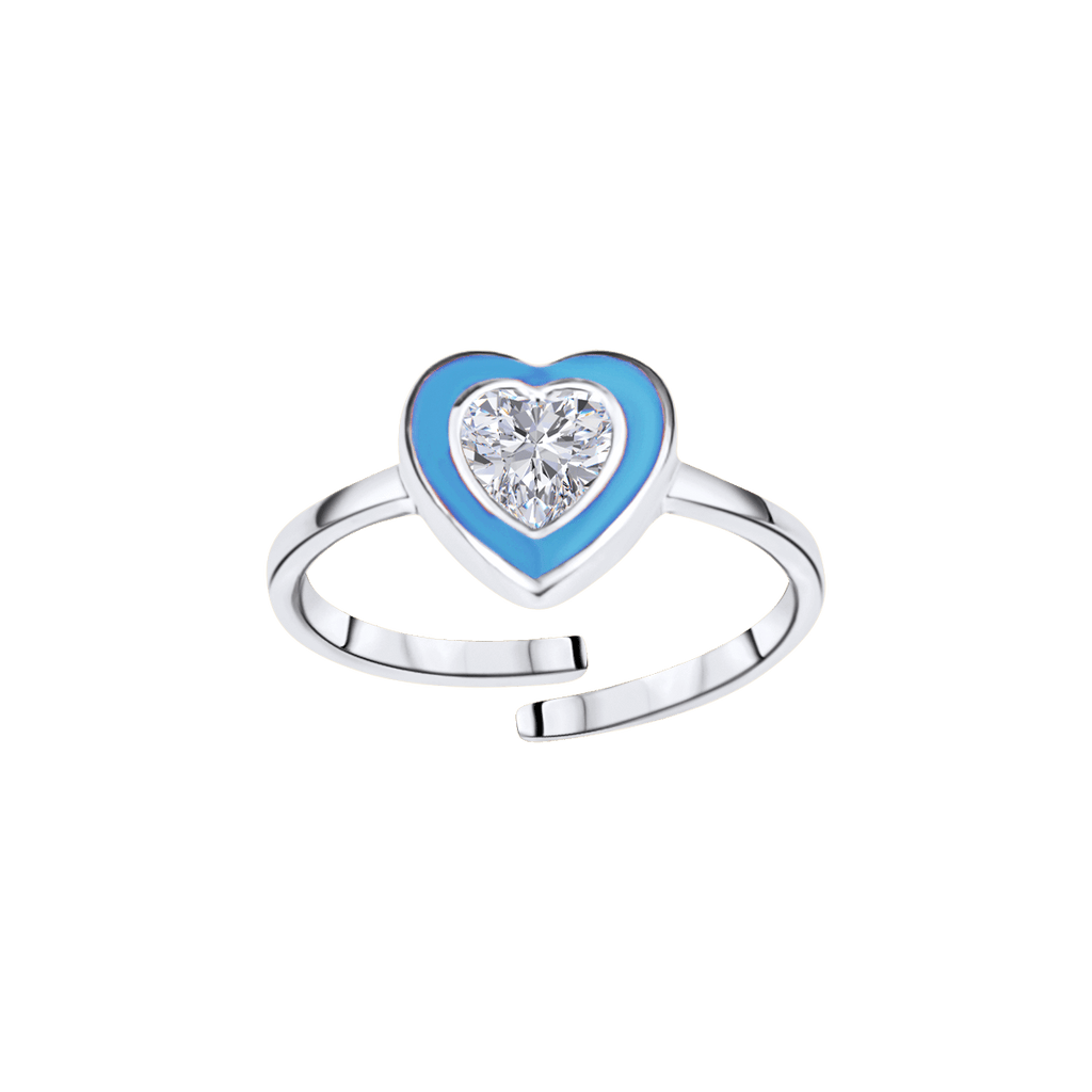 Heart Diamond Enamel Ring