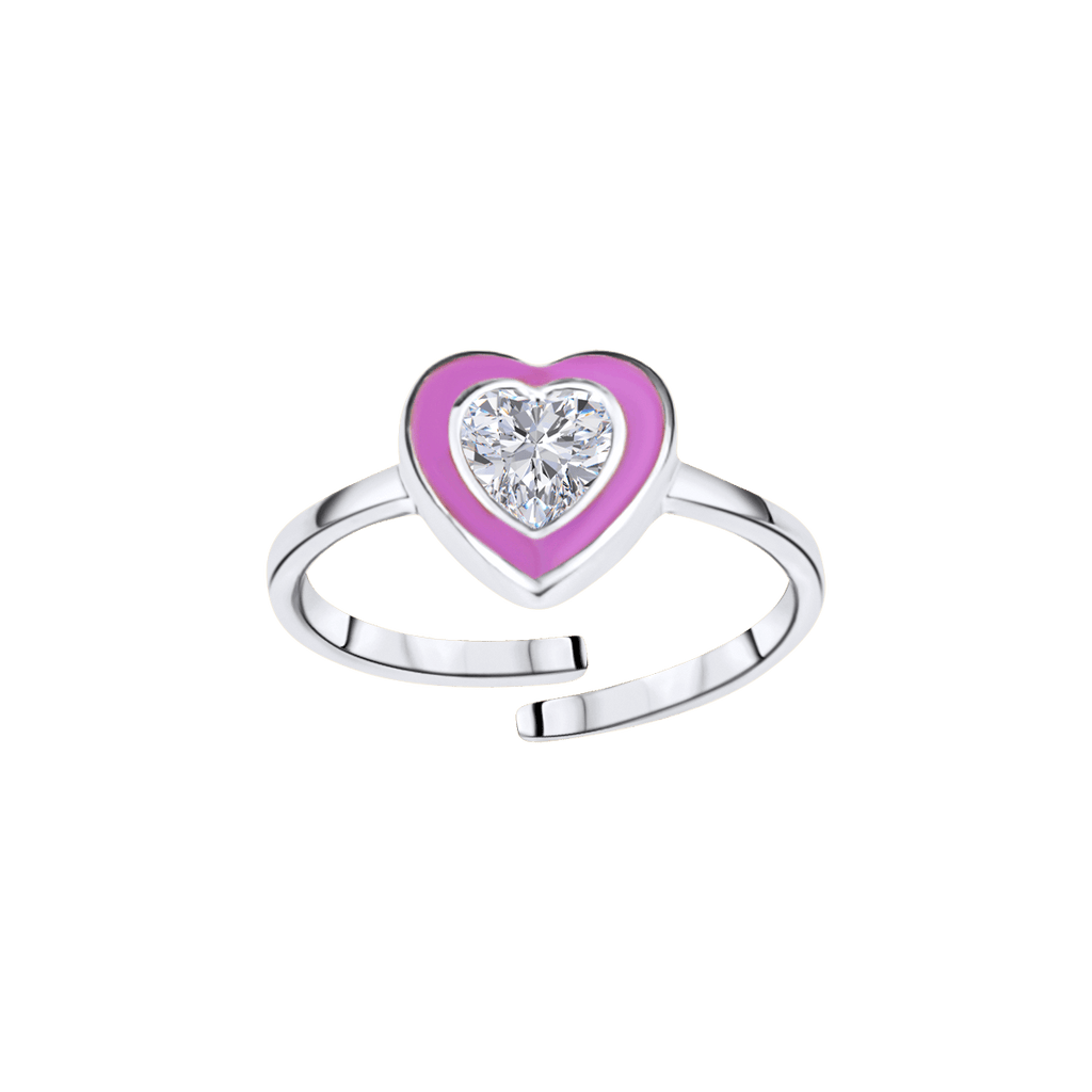 Heart Diamond Enamel Ring