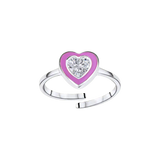 Heart Diamond Enamel Ring