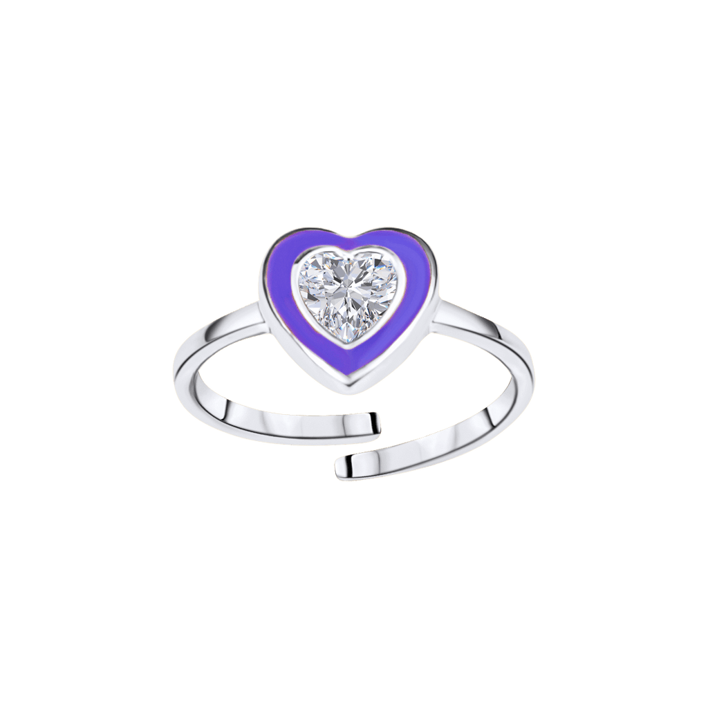 Heart Diamond Enamel Ring