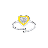 Heart Diamond Enamel Ring