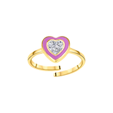 Heart Diamond Enamel Ring