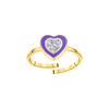 Heart Diamond Enamel Ring