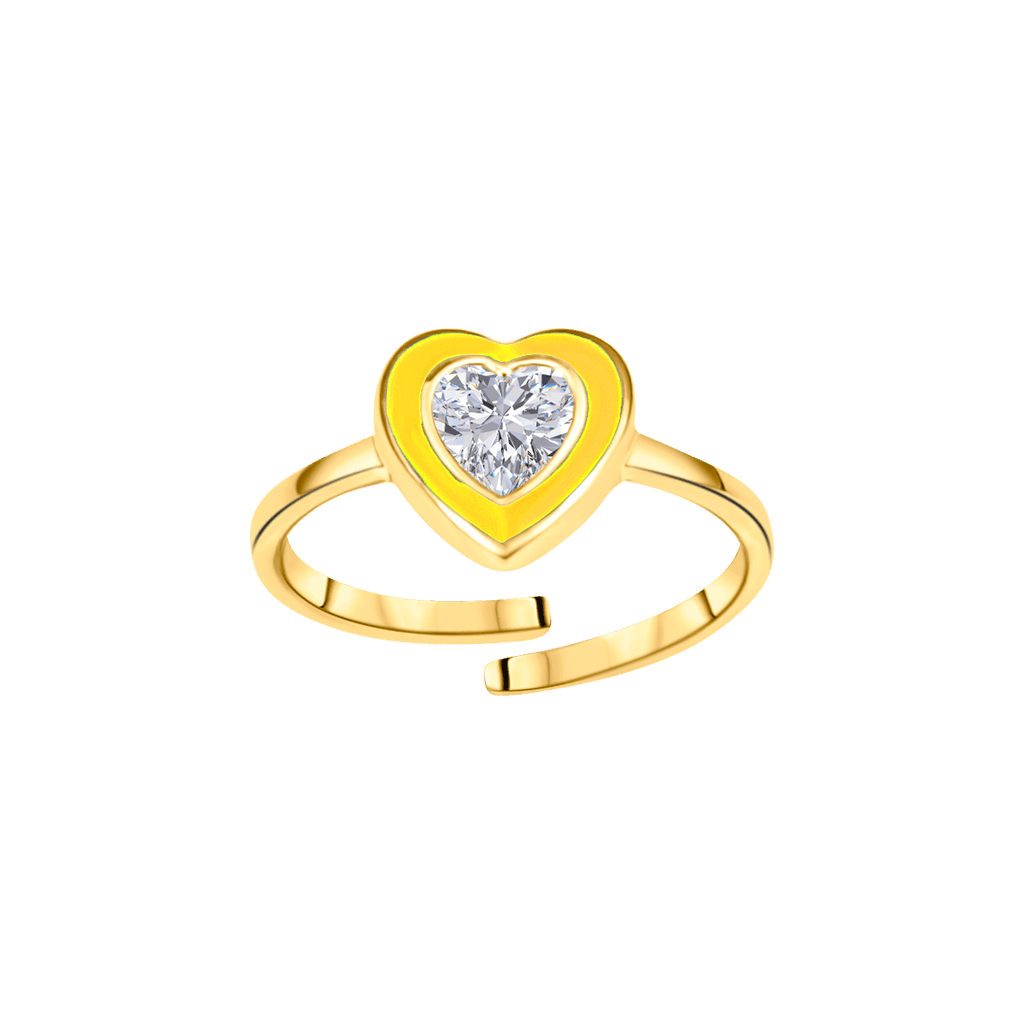Heart Diamond Enamel Ring