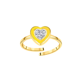 Heart Diamond Enamel Ring