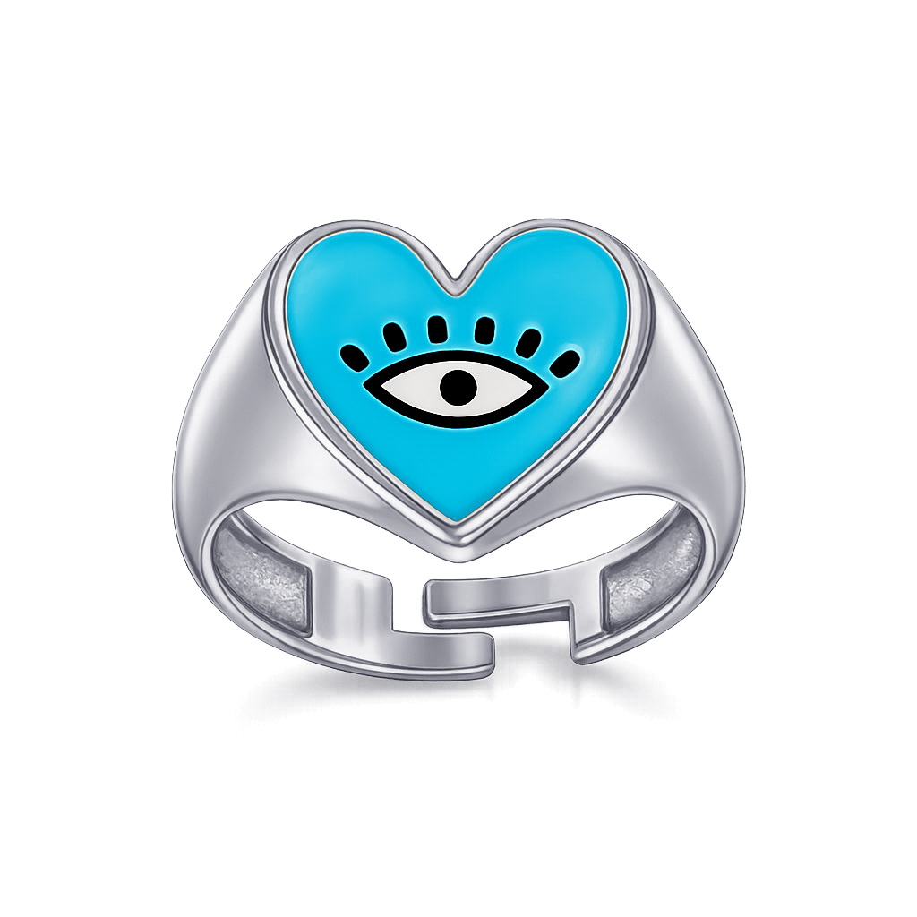 Heart Eye Enamel Ring