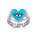 Heart Eye Enamel Ring