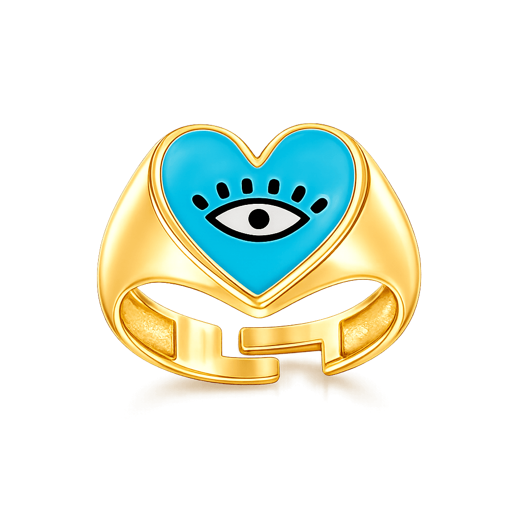 Heart Eye Enamel Ring