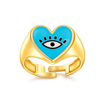 Heart Eye Enamel Ring