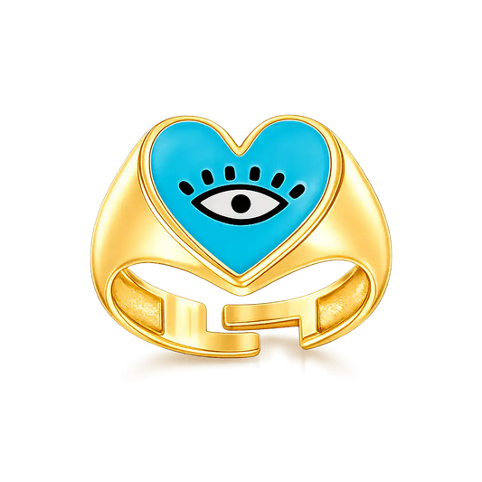 Heart Eye Enamel Ring