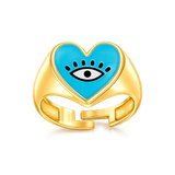 Heart Eye Enamel Ring