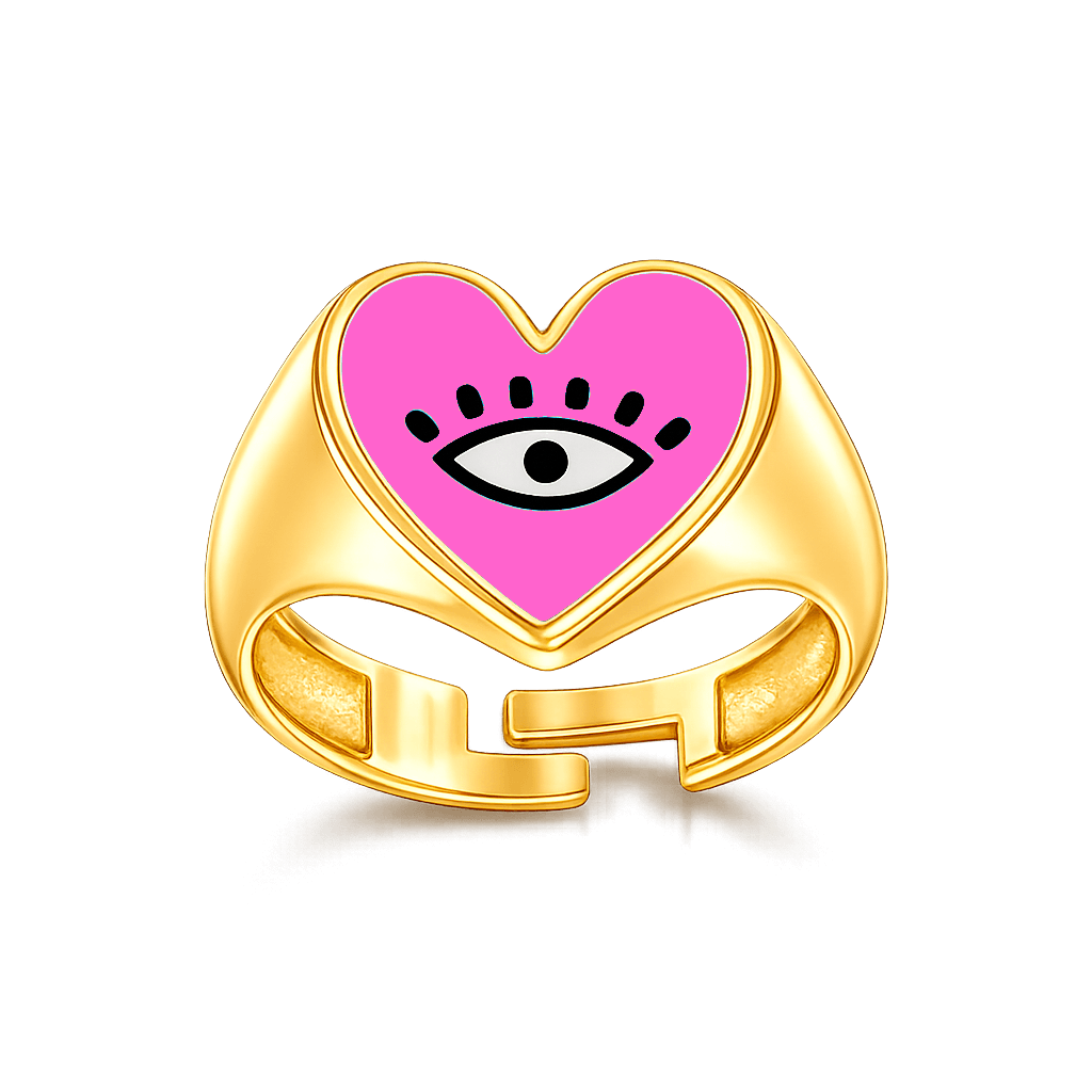 Heart Eye Enamel Ring