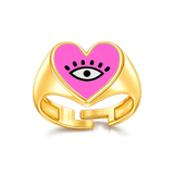 Heart Eye Enamel Ring
