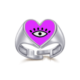 Heart Eye Enamel Ring