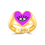 Heart Eye Enamel Ring