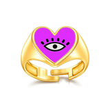 Heart Eye Enamel Ring