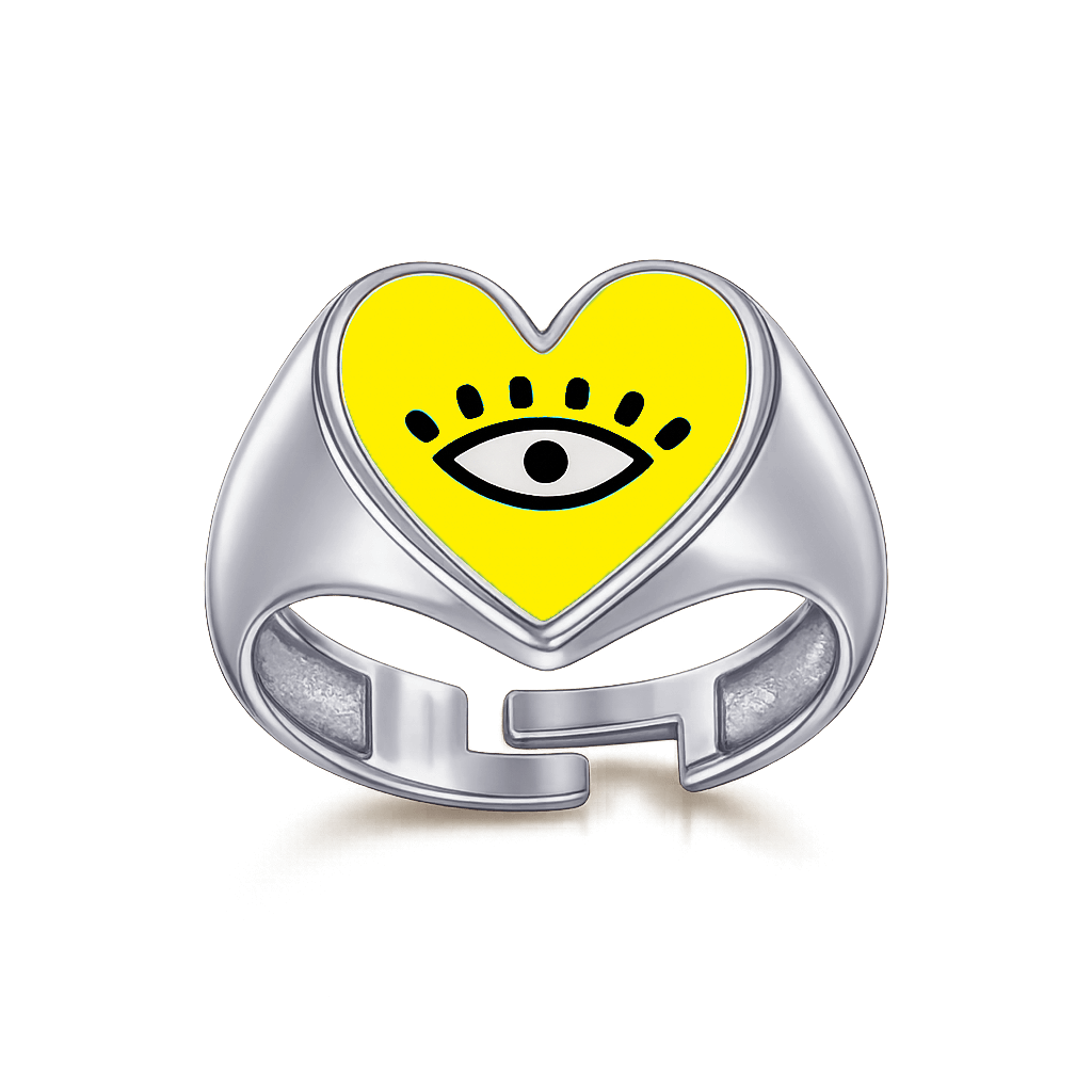 Heart Eye Enamel Ring