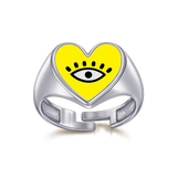 Heart Eye Enamel Ring