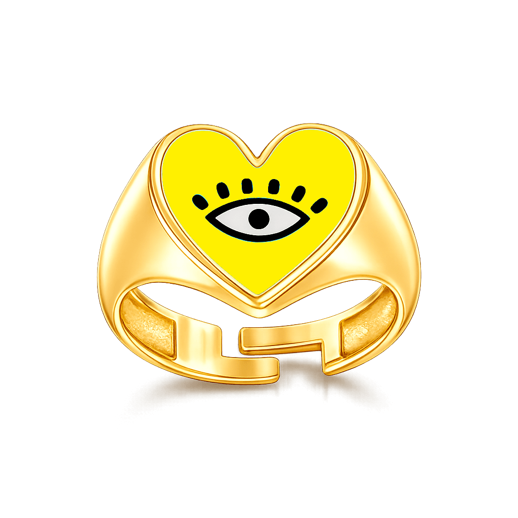 Heart Eye Enamel Ring