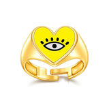 Heart Eye Enamel Ring