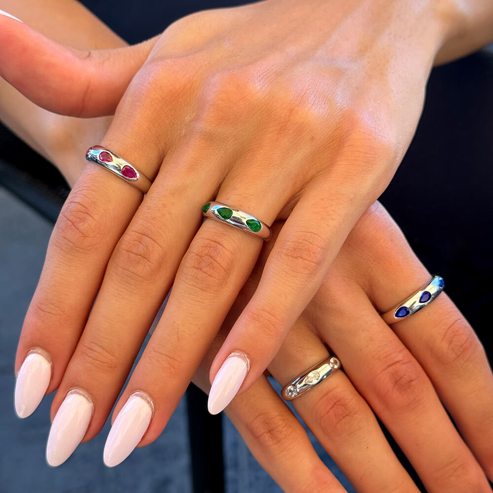 Trio Pear Diamonds Ring