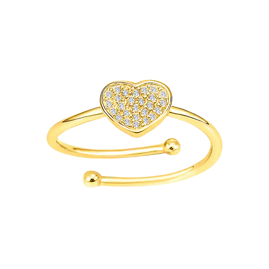 Heart Pave Diamond Ring