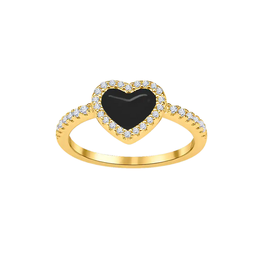 Love Heart Enamel Ring