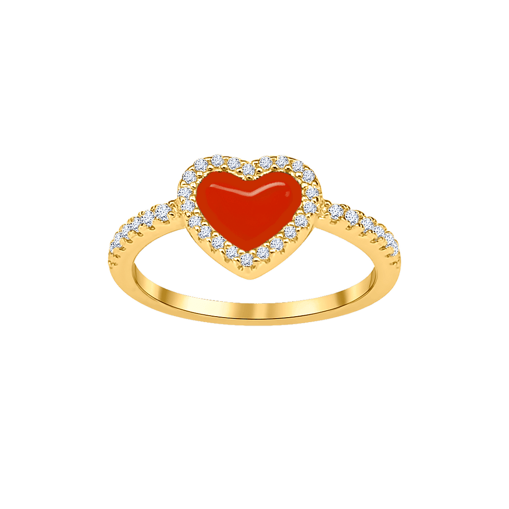 Love Heart Enamel Ring