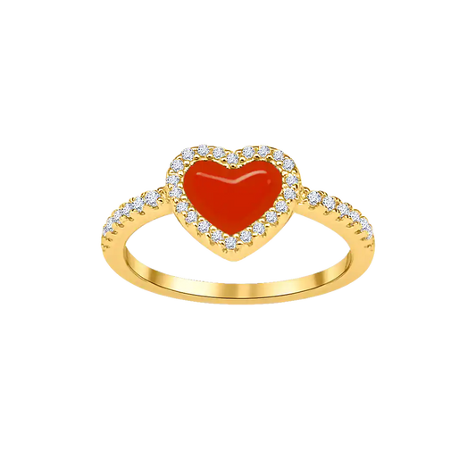 Love Heart Enamel Ring