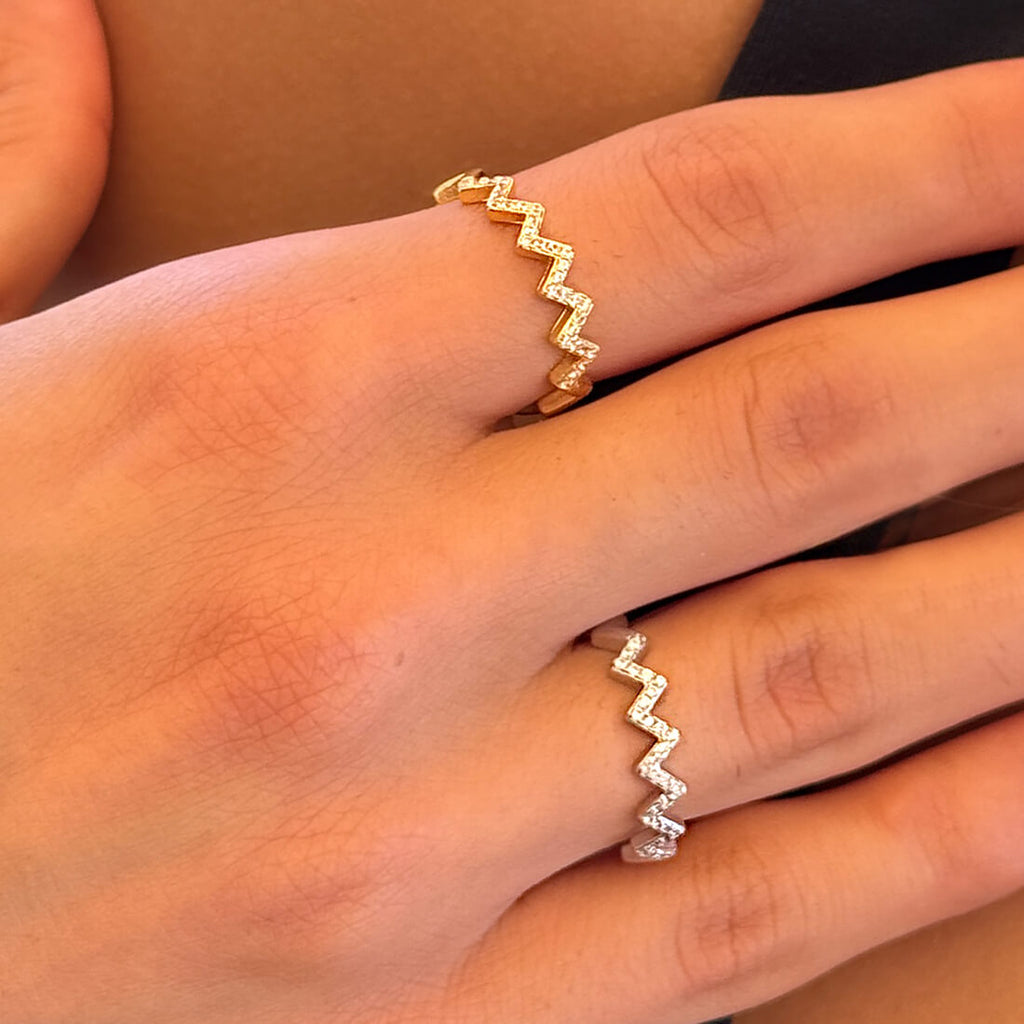 Zig Zag Diamond Ring