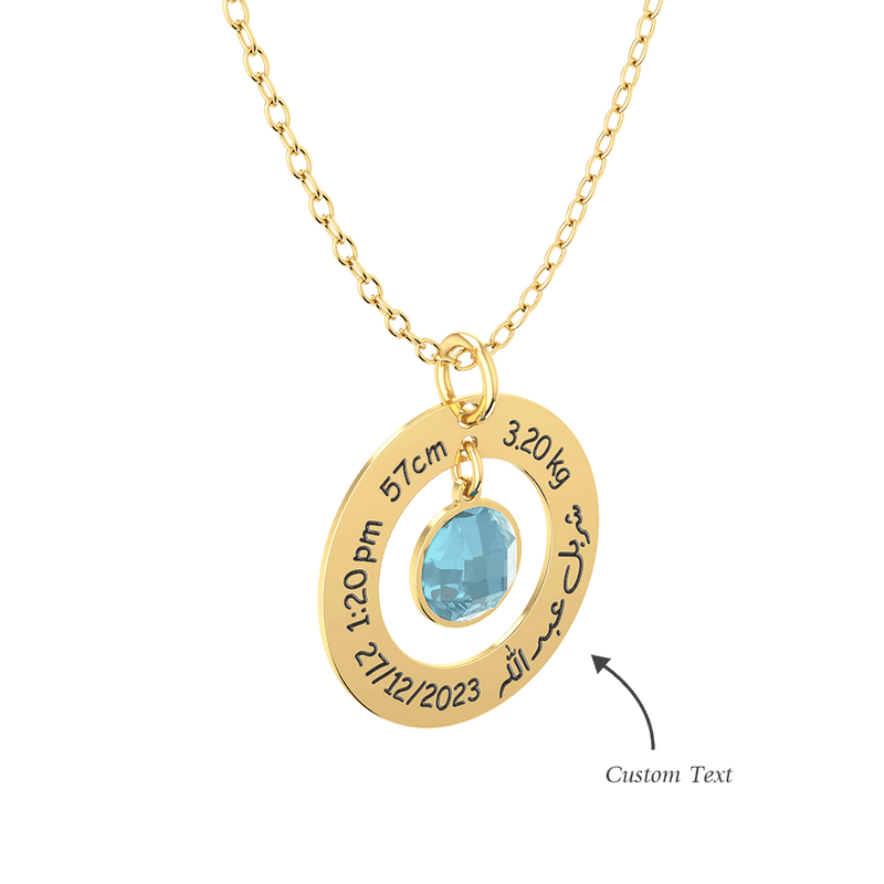 Round Pendant Birthstone Necklace