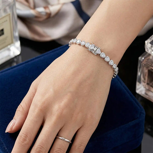 Heart Diamonds Tennis Bracelet