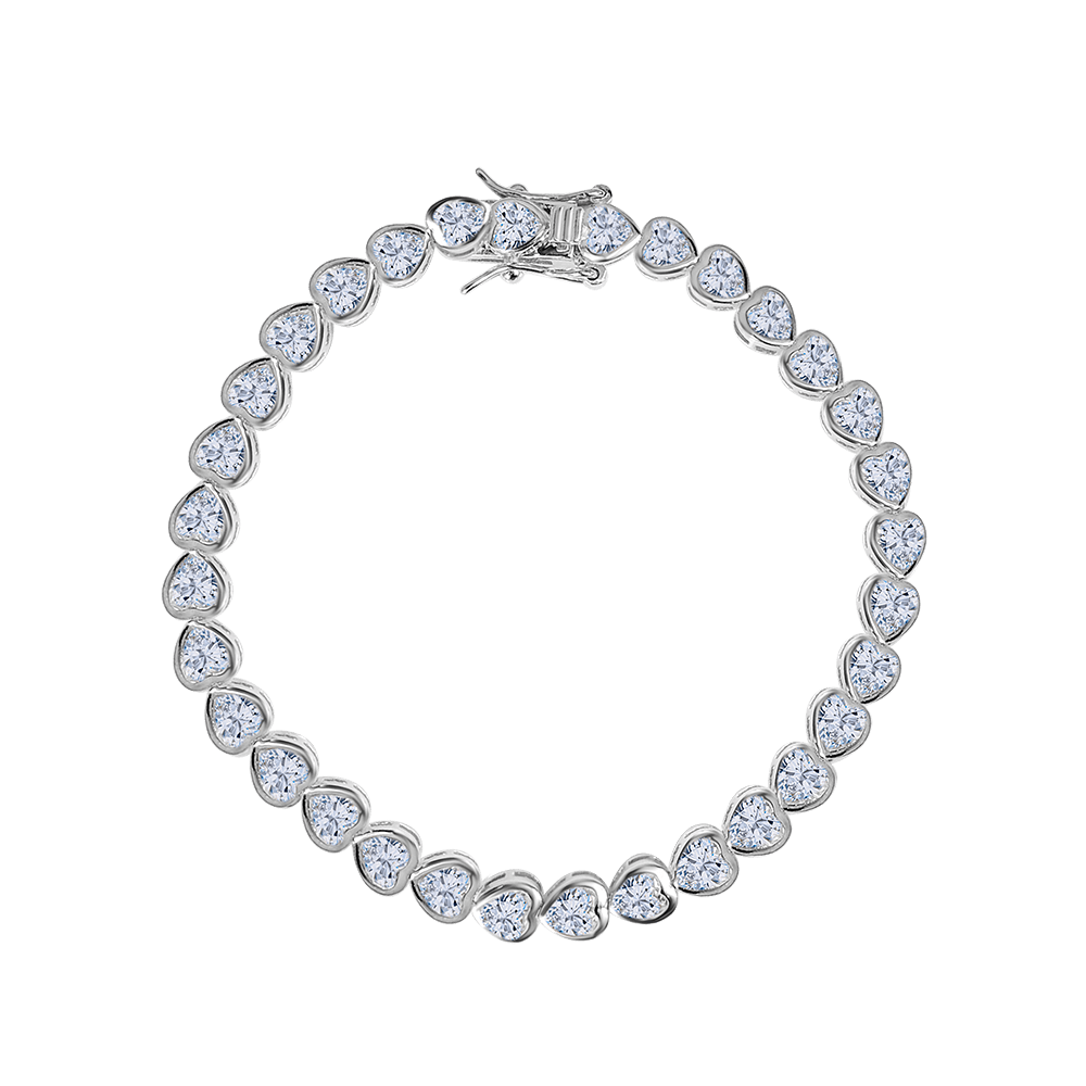 Heart Diamonds Tennis Bracelet