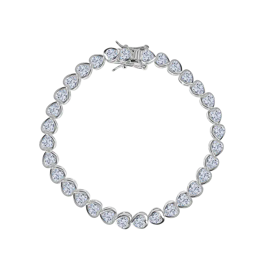 Heart Diamonds Tennis Bracelet