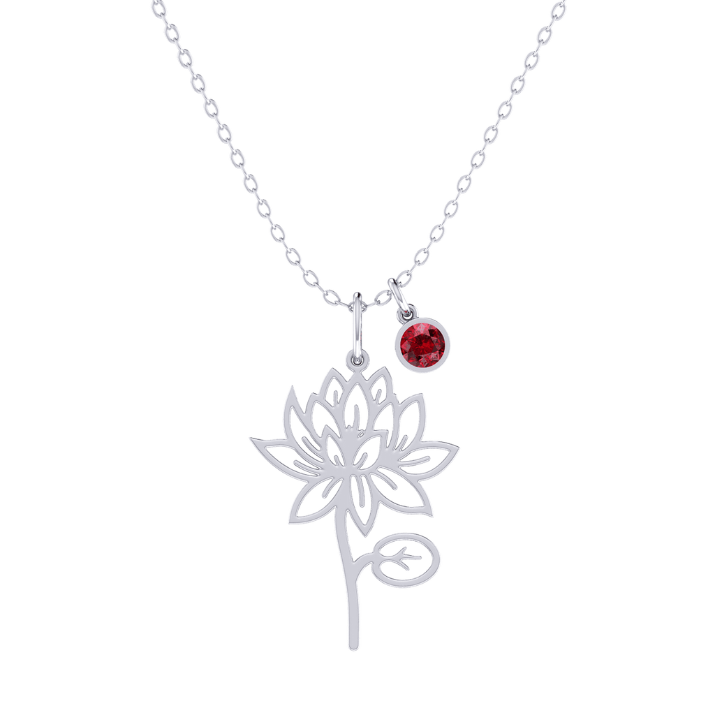 Birth Flower Birthstone Necklace
