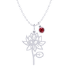 Birth Flower Birthstone Necklace