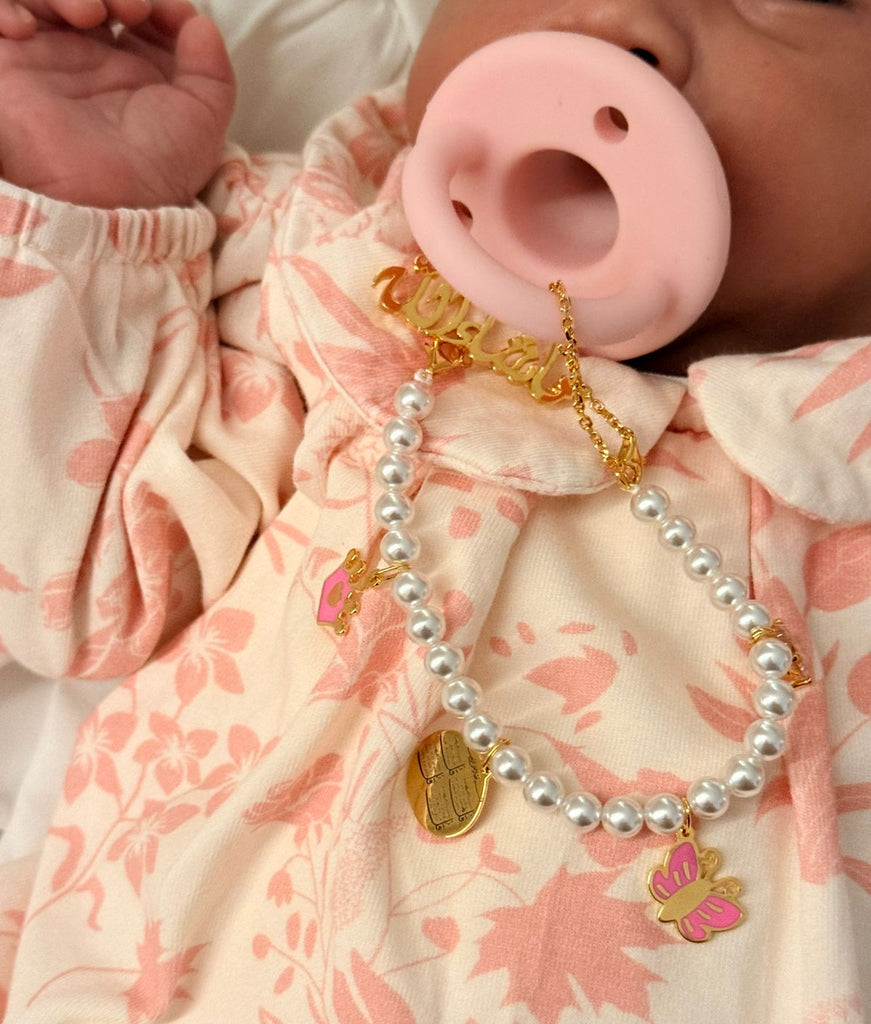 Baby Name Brooch Pacifier Holder