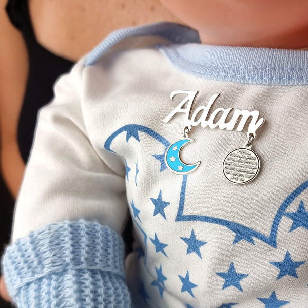 Baby Name Silver Brooch