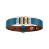 Aqua Blue Leather Plates Bracelet