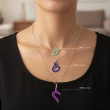Arabic Initial Enamel Necklace