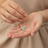 Arabic Initial Enamel Necklace