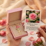 Birth Flower Name Enamel Necklace