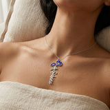 Birth Flower Name Enamel Necklace