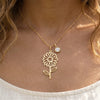 Birth Flower Birthstone Necklace