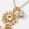 Birth Flower Birthstone Necklace