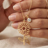 Birth Flower Birthstone Necklace