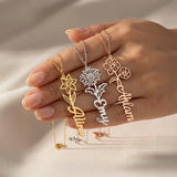 Birth Flower Name Necklace